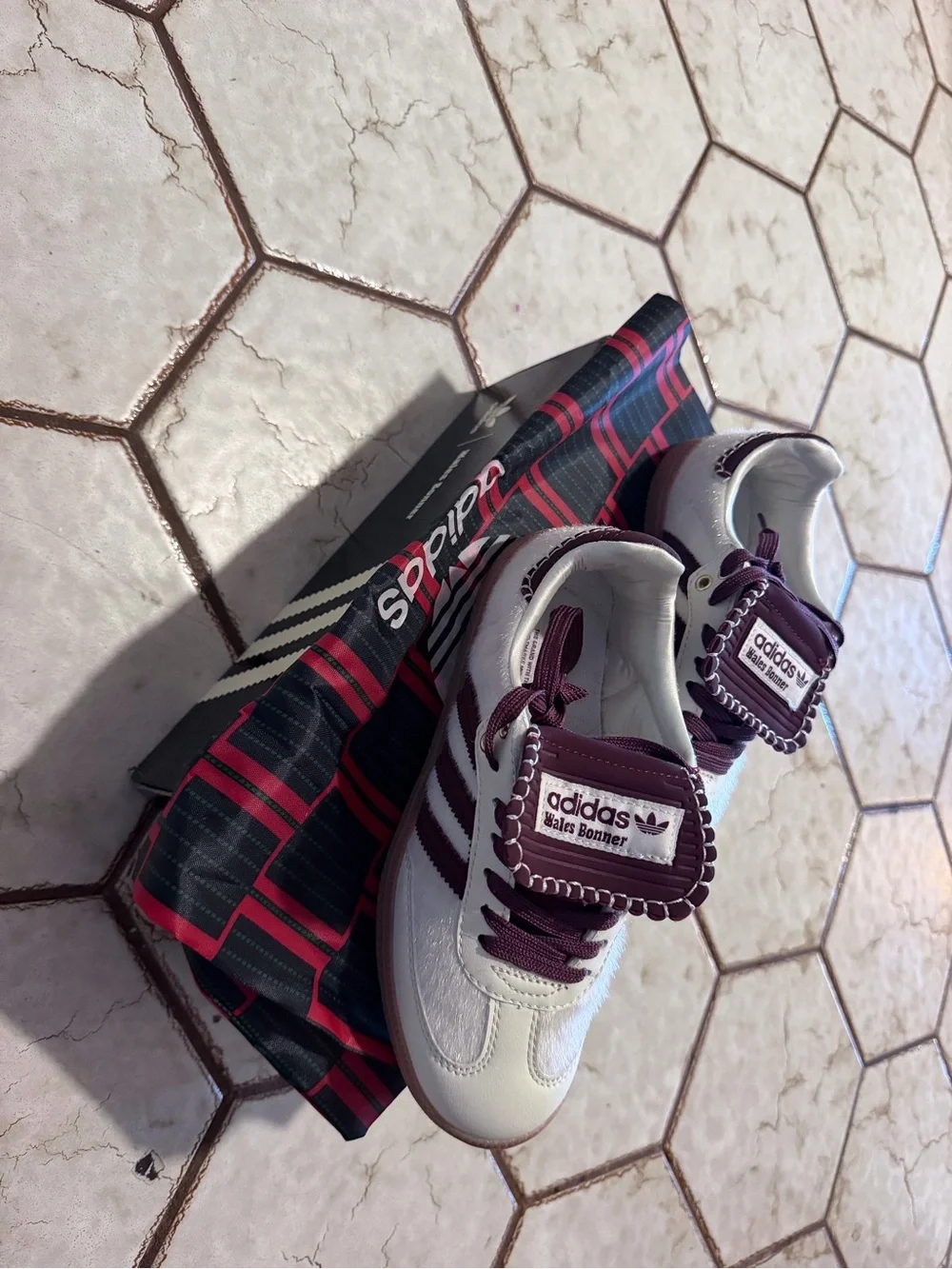 adidas Kids Samba-inspired Sneakers - White & Burgundy